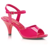 Růžový Lakované 8 cm BELLE-309 Dámské Sandály Podpatky