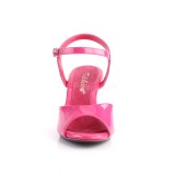 Růžový Lakované 8 cm BELLE-309 Dámské Sandály Podpatky