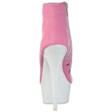 Růžový Neon 15 cm DELIGHT-600SK-02 plátno tenisky na podpatku