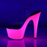 Růžový Neon 18 cm ADORE-708UV Vysoké Podpatky Platformě