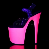 Růžový Neon 20 cm Pleaser FLAMINGO-808UV Vysoké Podpatky Platformě
