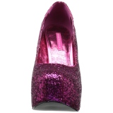 Růžový Třpyt 14,5 cm Burlesque TEEZE-06GW lodičky širokou nohu pro muže