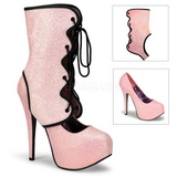 Růžový Třpyt 14,5 cm Burlesque TEEZE-31G Platform Lodičky Dámské