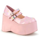 Růžový Vegan 11,5 cm DEMONIA KERA-08 mary jane lodičky s platformě