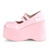 Růžový Vegan 11,5 cm DEMONIA KERA-08 mary jane lodičky s platformě