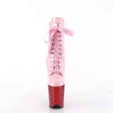Růžový glitter 20 cm FLAMINGO-1020HG kotnikové kozačky pro tanec na tyči