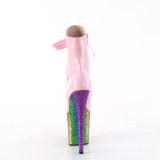 Růžový glitter 20 cm FLAMINGO-1020HG kotnikové kozačky pro tanec na tyči