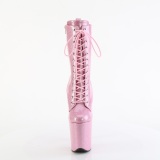 Růžový glitter 20 cm pleaser kozačky na podpatku