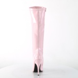 Růžový lakované kozačky na vysokém jehlovém podpatku 13 cm SEDUCE-2000
