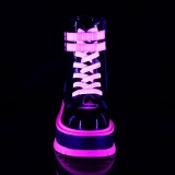 Růžový neon 11,5 cm SHAKER-52 kotnikové kozačky cyberpunk na platformy