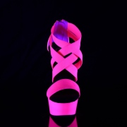 Růžový neon 15 cm DELIGHT-669UV Boty na podpatku pro tanec na tyči