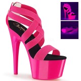 Růžový neon 18 cm Pleaser ADORE-769UV Boty na podpatku pro tanec na tyči