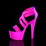 Růžový neon 18 cm Pleaser ADORE-769UV Boty na podpatku pro tanec na tyči