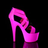 Růžový neon 18 cm Pleaser ADORE-769UV Boty na podpatku pro tanec na tyči