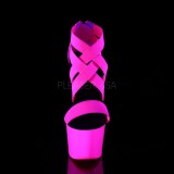 Růžový neon 18 cm Pleaser ADORE-769UV Boty na podpatku pro tanec na tyči