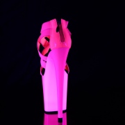 Růžový neon 20 cm FLAMINGO-869UV Boty na podpatku pro tanec na tyči