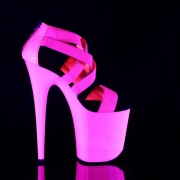 Růžový neon 20 cm FLAMINGO-869UV Boty na podpatku pro tanec na tyči