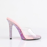 Růžový pantofle 11,5 cm GALA-01DMM strass pantofle na podpatku