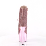 Růžový strass kamen 18 cm ADORE-1020CHRS pleaser kozačky na podpatku