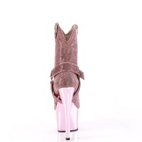 Růžový strass kamen 18 cm ADORE-1029CHRS pleaser kozačky western cowboy