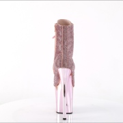 Růžový strass kamen 20 cm FLAMINGO-1020CHRS pleaser kozačky na podpatku