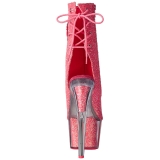 Růžový třpyt 18 cm ADORE-1018G kotníkové kozačky s platformě