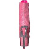 Růžový třpyt 18 cm ADORE-1020G kotníkové kozačky s platformě