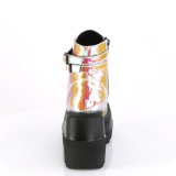 Růžový třpytky 11,5 cm SHAKER-52 Gothic Kotníkové Kozačky Klínové