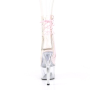 Růžový třpytky 18 cm ADORE-1018C-2 kotnikové kozačky na podpatku pro tanec na tyči
