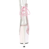 Růžový třpytky 18 cm ADORE-1018C kotnikové kozačky na podpatku pro tanec na tyči