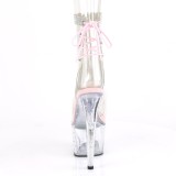 Růžový třpytky 18 cm STARDUST-1018C-2RS kotnikové kozačky na podpatku pro tanec na tyči