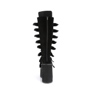Samet 14 cm SWING-815 alternativní kozačky platformě přezky cerny