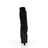 Samet 18 cm ADORE-1045VEL kotníkove kozačky podpatku cerny + ochranné ¨pičky
