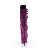 Samet 20 cm FLAMINGO-1045VEL kotníkove kozačky podpatku nachovy + ochranné ¨pičky