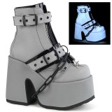 Šedá Vegan 13 cm CAMEL-205 demonia kotnikové kozačky