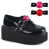 Semiš 5 cm CREEPER-222 Platformě Creepers Obuvi Dámské