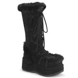 Srst 7 cm CUBBY-311 gothic kozačky s tkaničkami dámské cerny