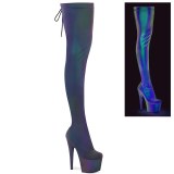 Stretch Nylon Neon 15 cm DELIGHT-3002-1 Vysoké Kozačky Nad Kolena