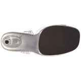 Stříbro 11,5 cm CHIC-08 sandály na jehlovém podpatku