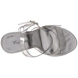 Stříbro 11,5 cm CLEARLY-408 dámské sandály na podpatku
