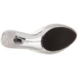 Stříbro 11,5 cm ELEGANT-401 Strass kamen platformy pantoflicky dámské