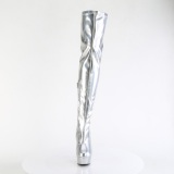 Stříbro 15 cm DELIGHT-3000HWR Hologram platformě overknee kozačky pro tanec na tyči