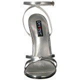 Stříbro 15 cm Devious DOMINA-108 dámské sandály na podpatku