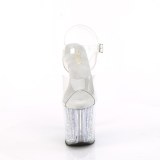 Stříbro 19 cm ENCHANT-708RSI třpyt boty na platformě a podpatku