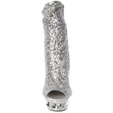 Stříbro Flitry Dámské Kozačky 15,5 cm BLONDIE-R-1008