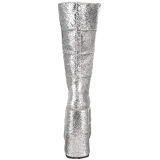 Stříbro Glitter 18 cm STACK-301G demoniacult kozačky - unisex cyberpunk boty