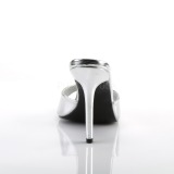 Stříbro Koženka 10 cm CLASSIQUE-01 velké velikosti pantofle dámské