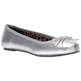 Stříbro Koženka ANNA-01 velké velikosti baleríny boty