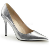 Stříbro Matná 10 cm CLASSIQUE-20 Lodičky Dámské Stiletto Podpatků