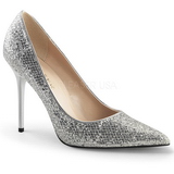Stříbro Třpyt 10 cm CLASSIQUE-20 velké velikosti stilettos boty